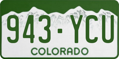 CO license plate 943YCU