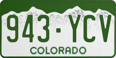 CO license plate 943YCV