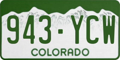 CO license plate 943YCW