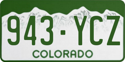 CO license plate 943YCZ