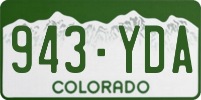 CO license plate 943YDA