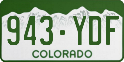 CO license plate 943YDF
