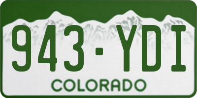CO license plate 943YDI