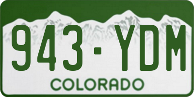 CO license plate 943YDM