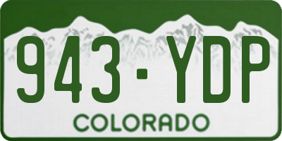 CO license plate 943YDP