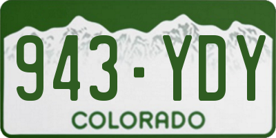 CO license plate 943YDY