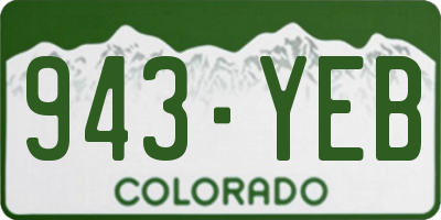 CO license plate 943YEB