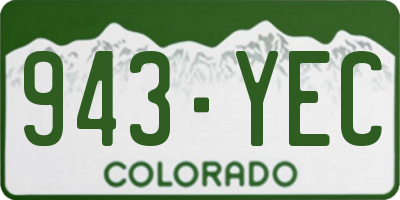 CO license plate 943YEC