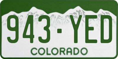 CO license plate 943YED