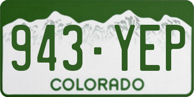 CO license plate 943YEP