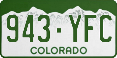 CO license plate 943YFC