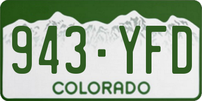 CO license plate 943YFD