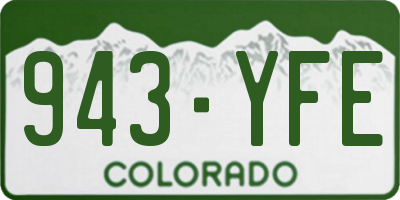 CO license plate 943YFE