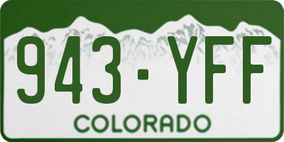 CO license plate 943YFF