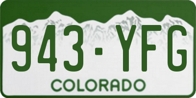 CO license plate 943YFG