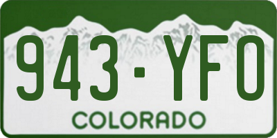 CO license plate 943YFO