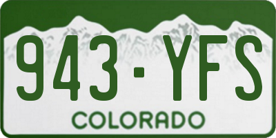 CO license plate 943YFS
