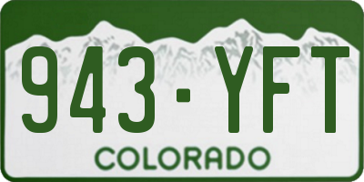 CO license plate 943YFT