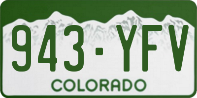 CO license plate 943YFV