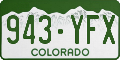 CO license plate 943YFX