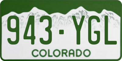 CO license plate 943YGL
