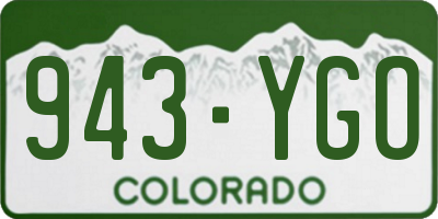 CO license plate 943YGO