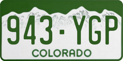 CO license plate 943YGP