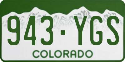 CO license plate 943YGS