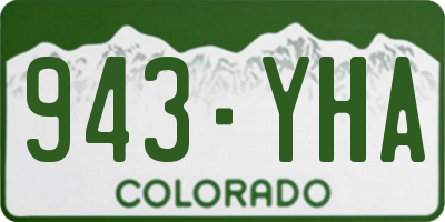 CO license plate 943YHA