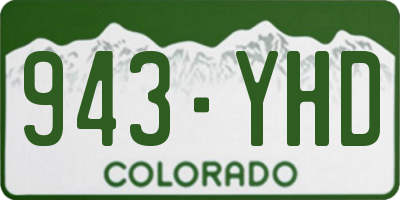 CO license plate 943YHD