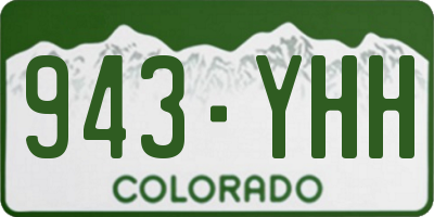 CO license plate 943YHH