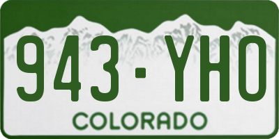 CO license plate 943YHO