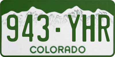 CO license plate 943YHR