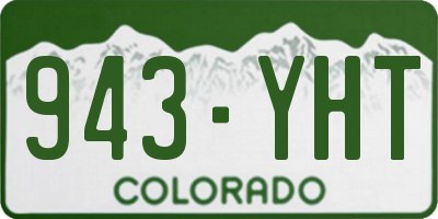 CO license plate 943YHT