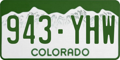 CO license plate 943YHW