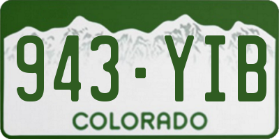 CO license plate 943YIB
