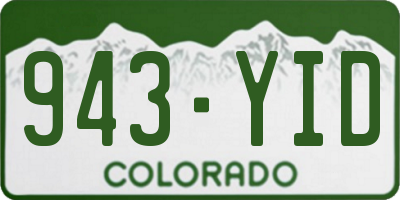 CO license plate 943YID
