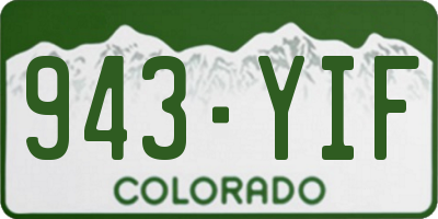 CO license plate 943YIF