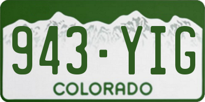 CO license plate 943YIG