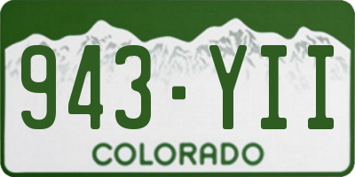 CO license plate 943YII