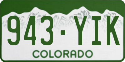 CO license plate 943YIK