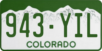 CO license plate 943YIL
