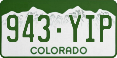 CO license plate 943YIP