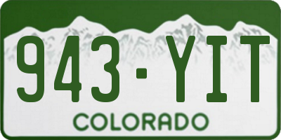 CO license plate 943YIT