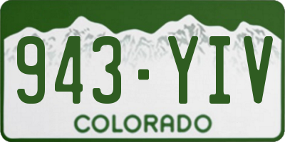CO license plate 943YIV