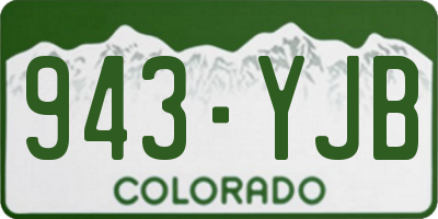 CO license plate 943YJB