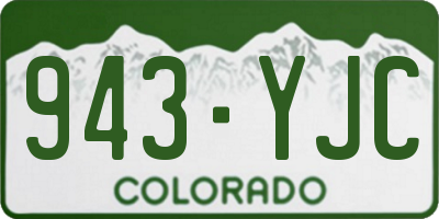 CO license plate 943YJC