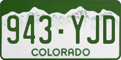 CO license plate 943YJD