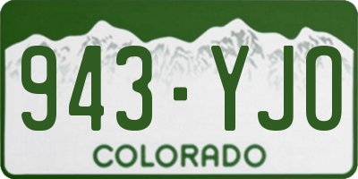 CO license plate 943YJO