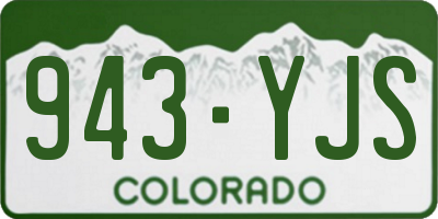 CO license plate 943YJS